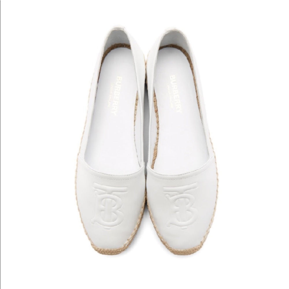 Burberry Tabitha logo monogram espadrille flat